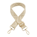 Adjustable woven cream shoulder strap with gold hardware hooks for crossbody handbags - Off White