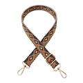 Colorful diamond pattern woven shoulder strap with gold metal hooks for cross-body bags - Style B Green Pink