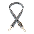 Adjustable geometric diamond woven strap with gold metal swivel hooks and mint green accents - Gold Buckle / Style A Blue Purple