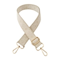 Adjustable bohemian jacquard guitar strap for crossbody bags with gold metal clasps - Gold Buckle / Off-White