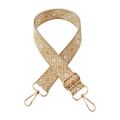 Adjustable geometric jacquard bag strap with yellow rhombic pattern and gold hardware - Gold Buckle / 2-Beige with Yellow