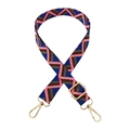 Dettaglio della tracolla regolabile in jacquard colorato con moschettoni dorati in lega - Chiusura in Argento / 1-Rosa Brillante Blu
