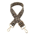 Adjustable leopard print wide shoulder strap with durable gold metal lobster clasps - Silver Clasp / Black Beige Leopard Print