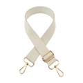 Verstellbarer cremeweißer dicker Stoff-Schultergurt mit goldenen Haken für Handtaschen - Goldschnalle / Milchweiß