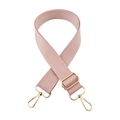 Adjustable pink wide shoulder strap with gold metal buckles for crossbody bags - Light Pink