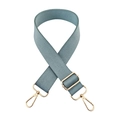 Adjustable thickened canvas shoulder strap in dusty blue with gold metal hooks for bags - Grey Blue