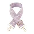 Thick jacquard shoulder strap with lilac snake pattern and gold metal swivel hooks - Light Purple
