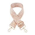 Wide pink and white snakeskin print shoulder strap with gold metal swivel lobster clasps - Flesh Pink