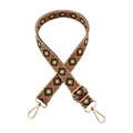 Tracolla etnica da 2,5cm regolabile con jacquard a rombi colorati e fibbia dorata - Motivo Geometrico (A1) / Fibbia Oro Chiaro