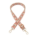 Adjustable ethnic geometric diamond pattern strap with gold metal hooks and buckle - Style B-3