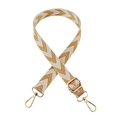 Adjustable crossbody bag strap with yellow chevron pattern and gold metal hooks - Ginger