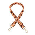 Detail of colorful geometric diamond pattern woven strap with gold metal lobster clasps - Style B-5