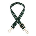 Detail of adjustable geometric diamond pattern bag strap with gold metal lobster clasps - Style A-9 / Silver Clasp