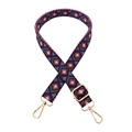 Close-up of geometric diamond pattern woven strap with light gold lobster clasps - Style A-11