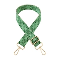 Adjustable green and white geometric ethnic style woven guitar shoulder strap for bags - 9-Beige Emerald Green
