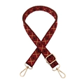Close-up of ethnic geometric pattern strap with golden swivel hooks and metal buckle - Style A-13
