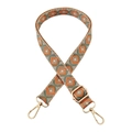 Detailed close-up of ethnic geometric pattern strap with gold metal spring hooks - Style A-14