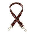 Close-up of ethnic geometric pattern strap with golden metal lobster clasps and buckle - Style A-16