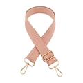 Adjustable 3.8cm wide woven shoulder strap with pink wave pattern and gold metal hardware - Gold Buckle / Pink
