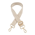 Adjustable 3.8cm cream wide strap with arrow weave pattern and gold hardware hooks - Off White