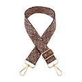 Detail of colorful geometric strap with gold lobster clasps and adjustable buckle - 22-Black Nude Pink