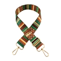 Close-up of bohemian pattern woven bag strap with golden metal swivel hooks and adjuster - Print Style 410(410)