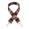 Adjustable colorful retro patterned bag strap with golden metal lobster clasps - Print Style 415(415) / Silver Clasp