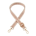 Pink and beige jacquard woven 2.5cm adjustable bag strap with gold lobster clasps - Gold Buckle / Rice Pink