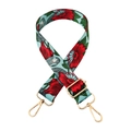 Adjustable 3.8cm wide bag strap with colorful floral patterns and gold hooks - 403 Cyan / Gold Buckle