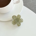 Detail of green floral phone socket with gold foil flakes on a minimalist white desk - Green (Glitter)