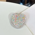 Details zur herzförmigen Handyhalterung mit bunten Glitzersternen und glänzenden Strass - (Weißer Zirkonia) Magnetisch - Sternen-Pailletten - Herz / Bunt