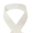 White woven arrow pattern shoulder strap with PU leather ends and adjustable design - White