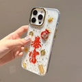 Funda iPhone con pan de oro, bolsa de suerte 3D y amuletos de prosperidad - Bolsa de la suerte roja prosperidad / iPhone 17 Pro Max