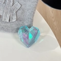 Macro detail of 3D laser heart phone grip with blue gradient multifaceted crystal texture - Adhesive Grip / Fantasy Blue