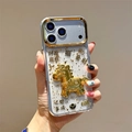 Funda transparente para iPhone con chapado en oro, caballo 3D y diseño de pan de oro - Estilo Riqueza Inmediata / iPhone 17 Pro Max