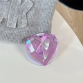 Macro detail of purple 3D laser heart phone grip with multi-faceted gem cut design - Magnetic / Phantom Purple