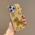 Glitterende iPhone-hoes voor Nieuwjaar met gouden paard en Chinese gelukskarakters - Gouden Ring-Glitter Epoxy-Onmiddellijke Rijkdom / iPhone 17 Pro Max