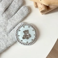 Dettaglio del supporto per telefono orso blu con strass scintillanti e design carino - Verde Menta (Specchio Orso Jelly / Zirconia Bianca)