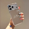 Close-up of mirror phone case for iPhone featuring rhinestone butterfly and Queen lettering - Mirror Queen Butterfly (iPhone 17Promax)
