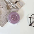 Detailed top view of a glossy purple button-shaped telescopic phone socket stand - Magnetic Large Button / Crystal Solid Color-Mauve