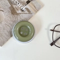 Close-up of candy color button phone socket with dark green glossy resin finish - Magnetic Large Button / Crystal Solid Color-Dark Green