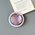 Macro detail of luxury purple faceted crystal phone grip on a neutral background - Magnetic-Large Round Rhinestone-Purple