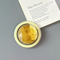 Macro shot of a luxury round amber gemstone magnetic phone ring holder on gray background - Magnetic-Large Round Rhinestone-Yellow