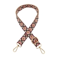 Ethnic geometric diamond strap with pink embroidery and gold metal lobster clasps - Style B-1