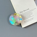 Macro detail of aurora crystal phone grip featuring multifaceted iridescent rhinestone surface - Adhesive-Large Round Rhinestone-Multicolor