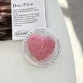 Close-up of heart-shaped phone grip with pink rhinestones and Gift For You text - Pink / Magnetic Model
