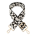 Adjustable 5cm wide zebra leopard print canvas strap with gold metal lobster clasps - Gold Buckle / Black and White Leopard Print