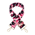 Adjustable wide replacement shoulder strap with pink camo pattern and gold buckles - Gold Buckle / 502 Rose Pink Camo