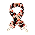 Detail of adjustable camouflage bag strap with orange weaving and gold metal hooks - Gold Buckle / 504 Orange Camo