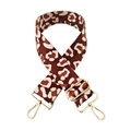 Detail of adjustable leopard print wide shoulder strap with gold metal lobster clasps - 505 Light Coffee Camo
